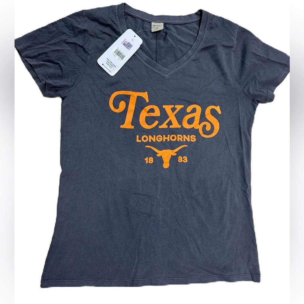 Texas Longhorns Ladies Chicka-D Gray Vintage Worn T-Shirt Tee NWT Size S - Picture 2 of 7